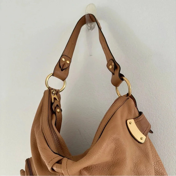 B. Makowsky Tan Leather Shoulder Bag - Picture 5 of 12